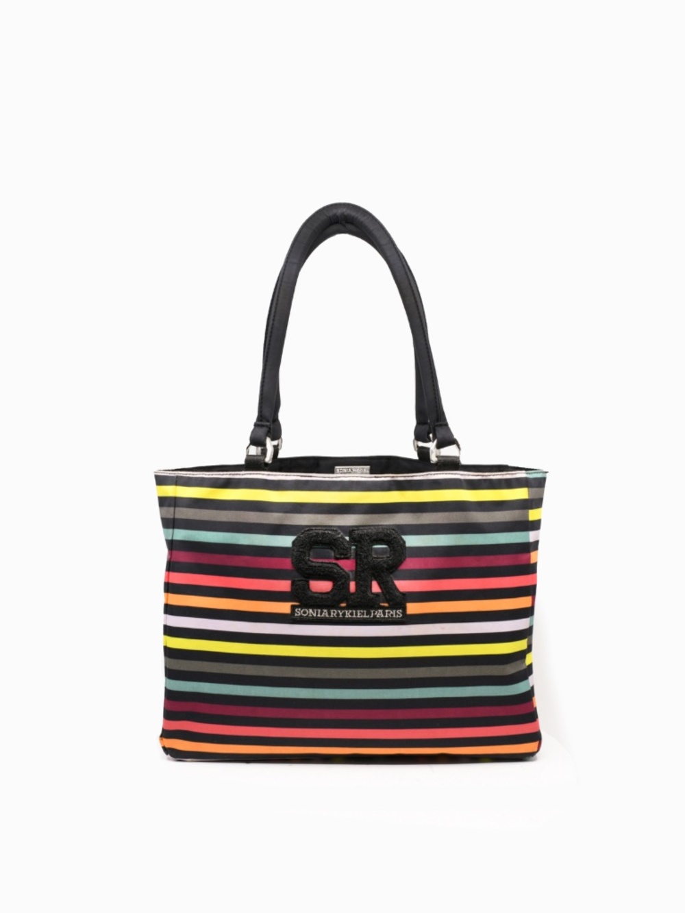 SONIA RYKIEL PARIS Reversible Striped Multicolor Nylon Tote Bag